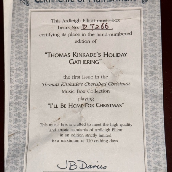 Beautiful Vtg 2002 Holiday Gathering Music box by Thomas Kinkade - Picture 10 of 12